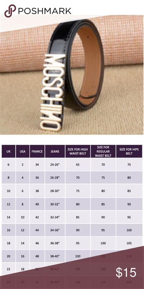 moschino belt size guide.